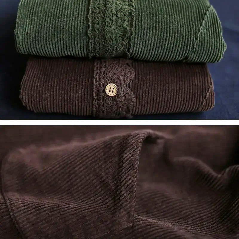 Corduroy Lace-Trim Jacket