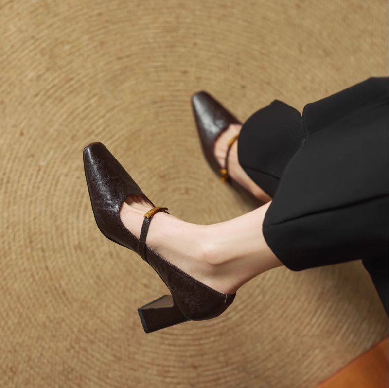 Emily Genuine Leather Heels