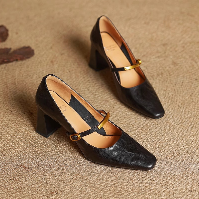 Emily Genuine Leather Heels
